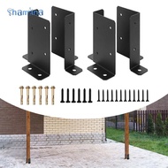 [Shamjina] 4 Pieces Adjustable Post Base Brackets High Hardness Half Column Fit 2x4 4x4 6x6 Posts fo