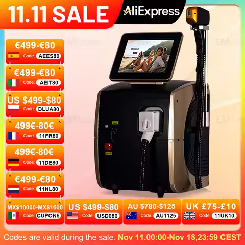 Professional Triple Wave Diode Lase-r Painless Hair Removal Ice Platinum 808 1064 755nm 3 in 1 Epila