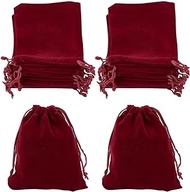 Beebeecraft 20Pcs 12x10cm Velvet Gift Bags Dark Red Burgundy Red Soft Velvet Cloth Jewelry Pouches with Drawstring Jewelry Pouches (4.7x3.9Inch)
