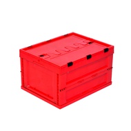 53L Folding Box with Lid Industrial Style Outdoor Camping Plastic Storage Box Car Storage Large Fold