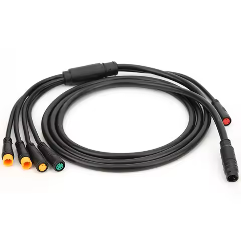 1 for 5 Integrated Cable with Light Function for Ebike Waterproof Controller 1 for 5 Waterproof Cabl