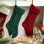 Color-Block Christmas Gift Bag Gift Bag Yarn Mistake Christmas Stocking Large Corner Twist Decoratio