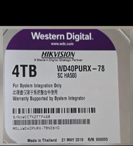 Western Digital 4TB WD purple PC HDD,使用了7,000小時左右