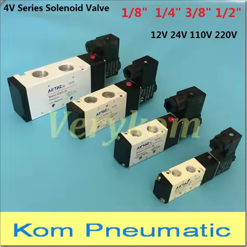4V210-08 4v110-06 M5 Pneumatic Solenoid Air Valve 1/4" 1/8" 3/8" 1/2" inch 2/5 Electromagnetic 4V310