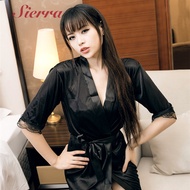 ❈◆Sexy Nightwear Silk Satin Sleepwear Pajama for Women Lingerie Sexy Dress