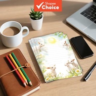 30 sheets of B5 spring lamb writing paper, lined, glue-free, perfect for notebooks, memos, and stick