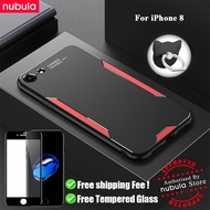 NUBULA For Apple iPhone 8 Casing Free Tempered Glass Metal Aluminum Alloy CellPhone iPhone 8 Matte B