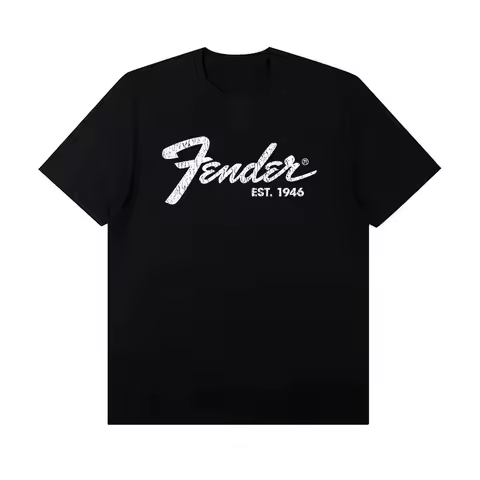 2025 Summer New Fender Jimi Hendrix Fender Electric Guitar Print Graphic T-shirt Men's Short Sleeve 