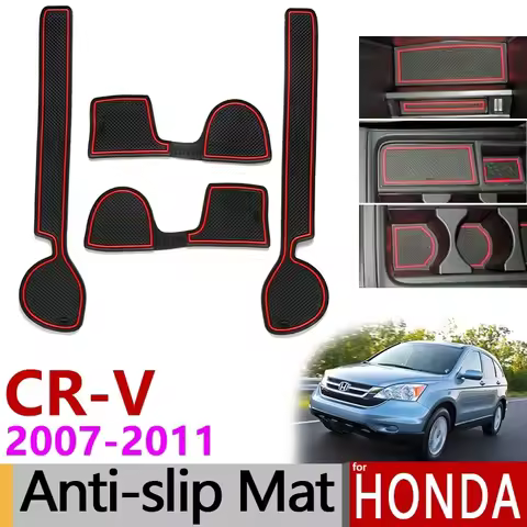Anti-Slip Gate Slot Mat Rubber Coaster for Honda CR-V CRV 2007 2008 2009 2010 2011 3rd Gen CR V Acce
