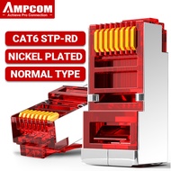 AMPCOM Shielded RJ45 CAT6 Shielded RJ45 Modular Plug Connector 8P8C Crimp End Ethernet Cable Etherne