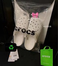 Crocs white 白色 豆豆拖鞋  洞洞鞋