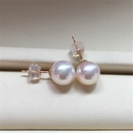 18K Gold Japan Akoya Akoya Imported Natural Seawater Pearl Earrings Earrings Extremely Glossy Super 