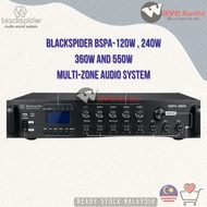 BLACK SPIDER 550W / 360W / 240W /120W 100V Public Address, PA Amplifier for Masjid and Surau With 3 