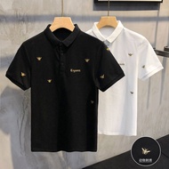 Polo Embroidered Shirt Men 2023 Summer New Lapel Short Sleeve T Shirt Korean Slim Fit Casual Tops for Men