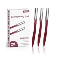 MoHern Multipurpose Eyebrow & Face Razor - 20 Pcs Dermaplane Razor, Face Shaver for Women and Men (R