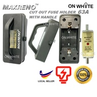 MAXRENO CUT OUT FUSE 63A HOLDER HANDLE TYPE COMPLETE WITH FUSE 63A