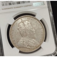 Straits Settlements 1903 B, 1 Dollar NGC AU55 Incuse Minmark COIN