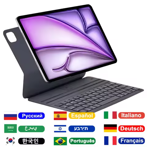 Lightweight Portable Keyboard Case For iPad Air 11 13 2024 M2,Smart Folio Cover Keyboard For iPad 10