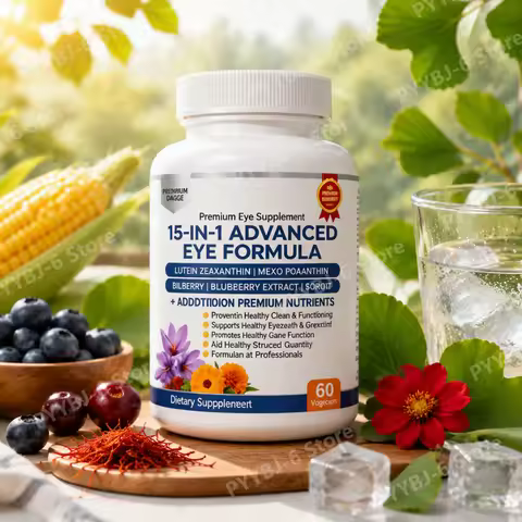 15-in-1 Advanced Eye Formula Supplement with Lutein Zeaxanthin Bilberry& Premium Nutrients Supports 