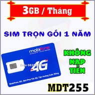 Sim 4G Mobi MDT255  Thoải mái truy cập Internet với TỐC ĐỘ CAO  3GB 1 tháng FREESHIP - CHƯA KÍCH HOẠ