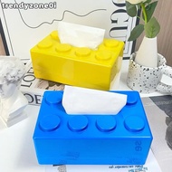 TRENDYZONE0I Building Block Shaped Tissue Box, Removable ABS Paper Holder, Perforation-free Creative
