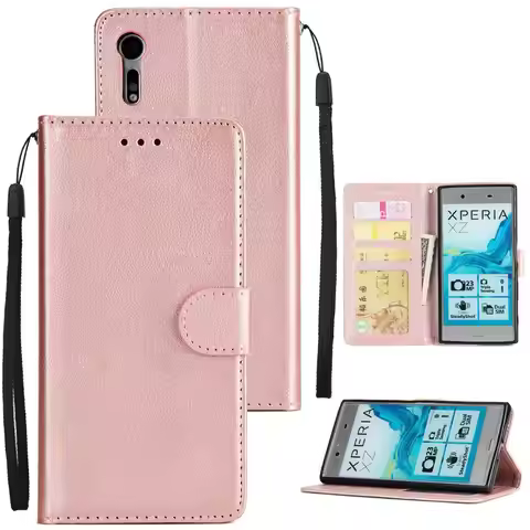 Leather Case for Sony XZ XZs XA1 ultra plus XZp XZ2 Compact XA2 ultra L2 Flip Wallet Case Housing Co