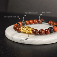 REZEKI BRACELET - Gelang Rezeki dan Keberuntungan untuk Pria Wanita Batu Merah Mantra Tibet Citrine