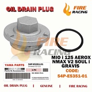 OIL DRAIN PLUG & O-RING MIOi125/NMAX V2/AEROX/SOULi/GRAVIS 54P-E5351-01/ 93210-29800