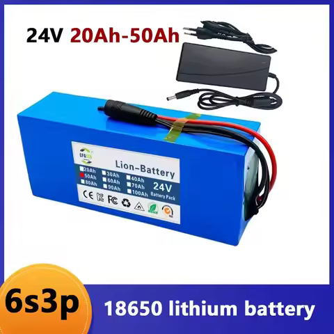 Battery Lithium pack 6s3p 24V 20Ah 30Ah 50Ah 18650 25.2v 20000/30000mAh Batterie Lithium-ion Avec Ch