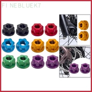 [finebluek7] Bicycle Wheel Hub Axle Nuts, Bicycle Flange Axle Nut Easy to Install M9 Anti-slip 7075 