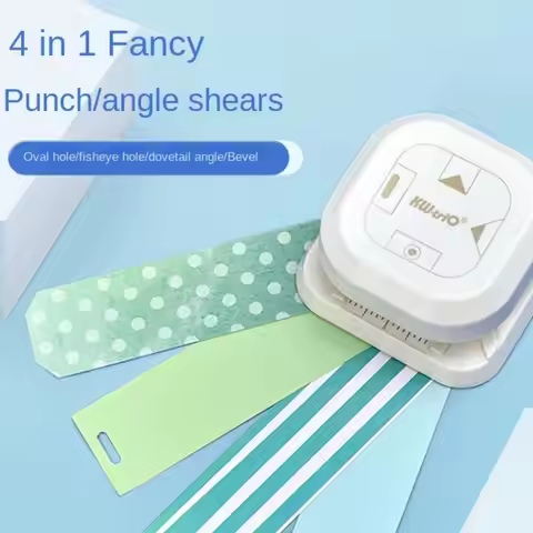 Simple DIY Crafts 4 in1 Hole Punch Binding Manual Embossing Tool Punching 4 in1 Loose-leaf Punch Not