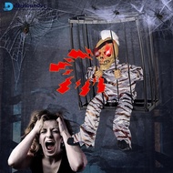 DIGIFOUNDER Halloween Hanging Ghost Toy with Motion Sensor & LED Eyes Scary Prisoner Cage Ghost Batt