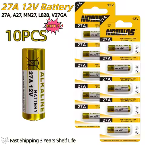 27A 12V Alkaline Battery A27 27AE MN27 L828 V27GA Dry Batteries for Doorbell Car Alarm Remote Contro