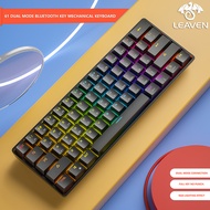 LEAVEN K28 tkl mini keyboard bluetooth RGB untuk ipad android mode ganda type-c gaming mechanical keyboard