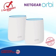 NETGEAR ORBI AC3000 1 ORBI ROUTER & 1 SATELLITE TRI-BAND WIFI SYSTEM (RBK50)