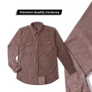 Guteninc - Kemeja Outer Overshirt Muller Corduroy Brown Shirt