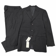 全新未使用商品 ▼ ARMANI COLLEZIONI Armani Collezioni 100% 羊毛條紋單件西裝套裝 深灰色 46碼 正品男士
