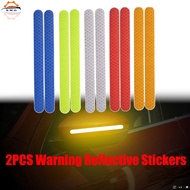 2pcs Car Reflective Sticker Warning Safety Stick On Side Mirror Front Rear Bumper Night View Reflector Stickers