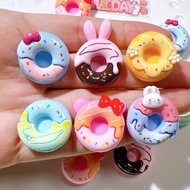 6pcs Mini Donut Shaped Refrigerator Magnets Colorful Kawaii Decals Fridge Whiteboard Cute Fridge Sti