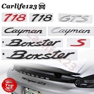 Porsche 718 Boxster S Logo Cayman GTS Emblem Badge Rear Bumper Stickerauto parts Car decoration