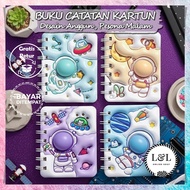 Aesthetic Hardcover Notebook Cute Aesthetic Notebook Astronaut Character Notebook Spiral Notebook