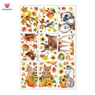 Fall Window Cling Sticker Thanksgiving Fall Window Stickers for Party Supplies Window Glass Decorati