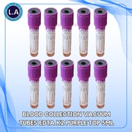 5pcs Blood Collection Vacuum Tubes EDTA K2