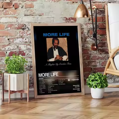 Drake More Life Poster Album Self-adhesive Art Waterproof Paper Sticker Wall Art Room Decor Print Ho