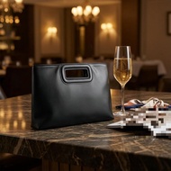 Cutout-Handle Bag 3-Way Carry  Handbag Structured Handbag Faux Leather Shoulder Bag Rectangular