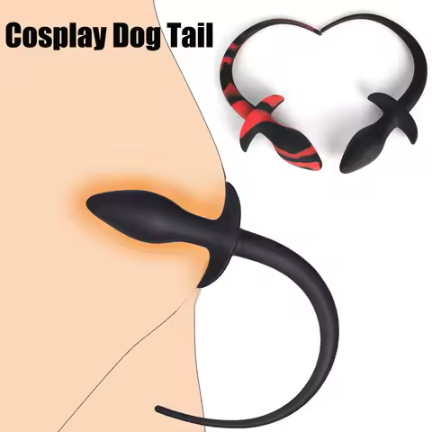 Dog Tail Anal Plug G Spot Prostate Massager Gay Erotic Anal Stimulator Soft Silicone Butt Plug Male 