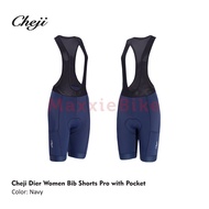 CHEJI Celana Sepeda Wanita Pendek BIB PRO CJ-Dier Padding Pocket Kantong BIB SHORT WOMEN PRO Cycling