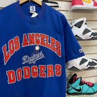 Los Angeles Dodgers Vintage สไตล์อเมริกัน เสื้อยืดแขนสั้นพิมพ์ลายแฟชั่นสำหรับผู้ชายและผู้หญิง เสื้อย