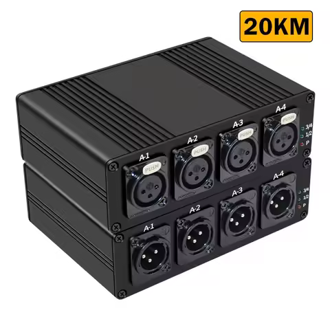 4 Channels XLR Audio Fiber Optical Extender via SC Fiber Optical up to 20km XLR Balanced Extender Au