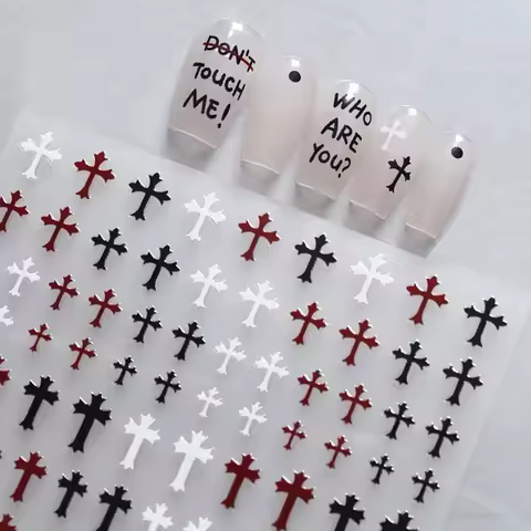 Adhesive stickers with European and American style cross snake black and white wave dot hot silver l